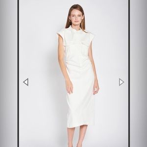 En Saison Lira Off White Denim Midi Dress, Small- New without Tags
